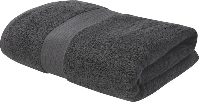 LIVARNO Frottier-Duschtuch aus Baumwolle, Grau, Breite: 70 cm, Höhe: 140 cm - Bild 1