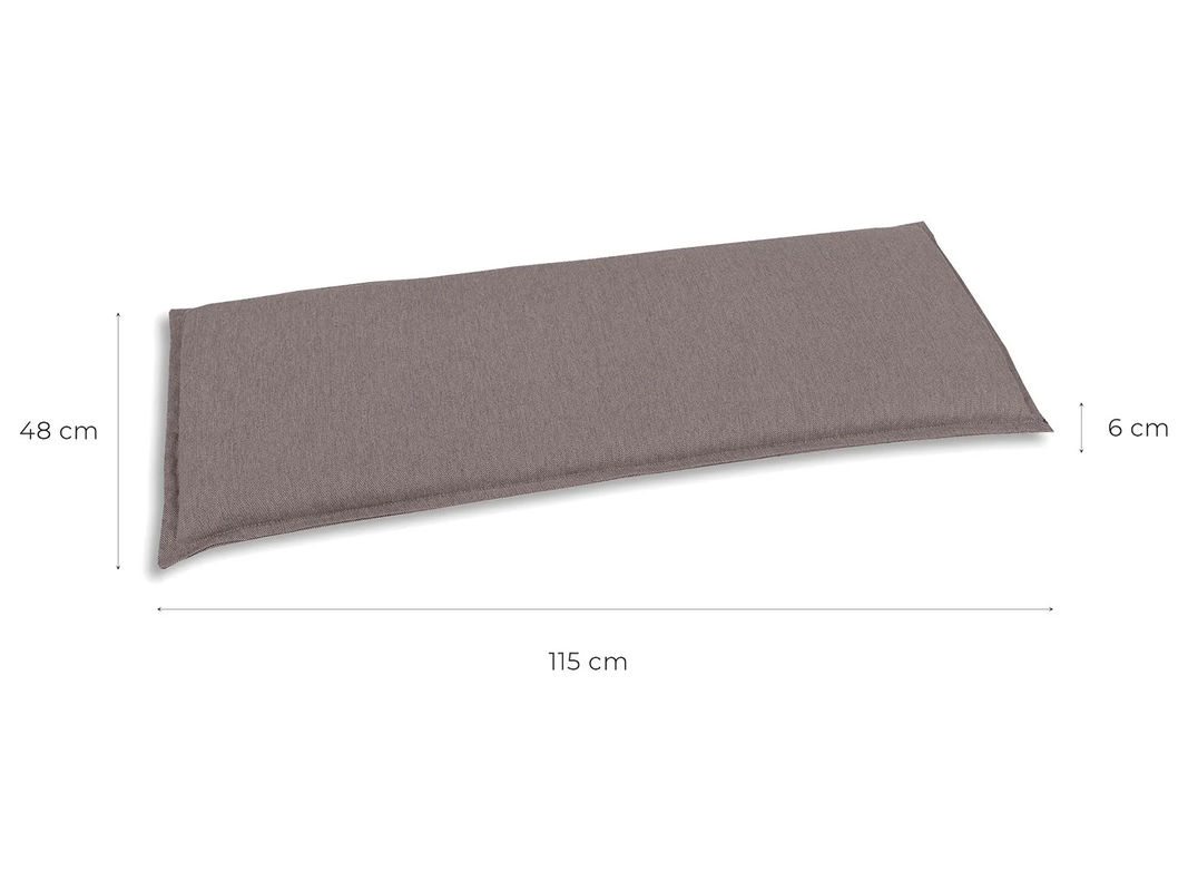 GO-DE TEXTIL Gartenbankauflage für 2-Sitzer in Taupe mit Schaumstofffüllung - Bild 2