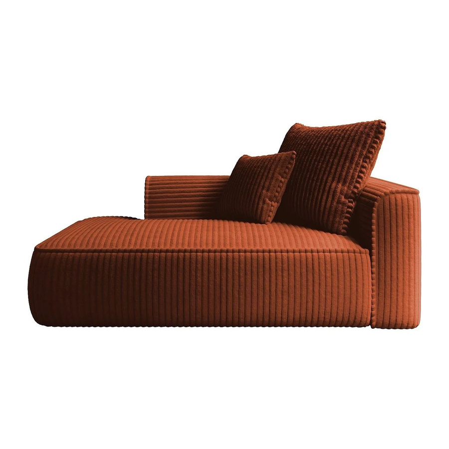 Vente-unique Recamiere Pineta ohne Schlaffunktion in Terracotta mit Cord-Bezug, Breite: 180 cm - Bild 2