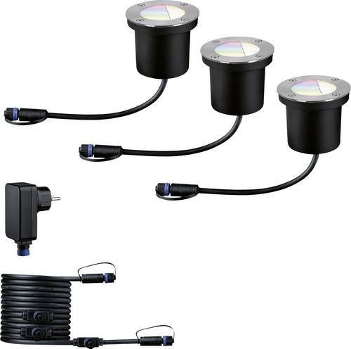 Paulmann Plug & Shine Outdoor Boden Einbauleuchten Starterset Silber RGBW ZigBee LED Gartenbeleuchtung IP65 24V - Bild 2