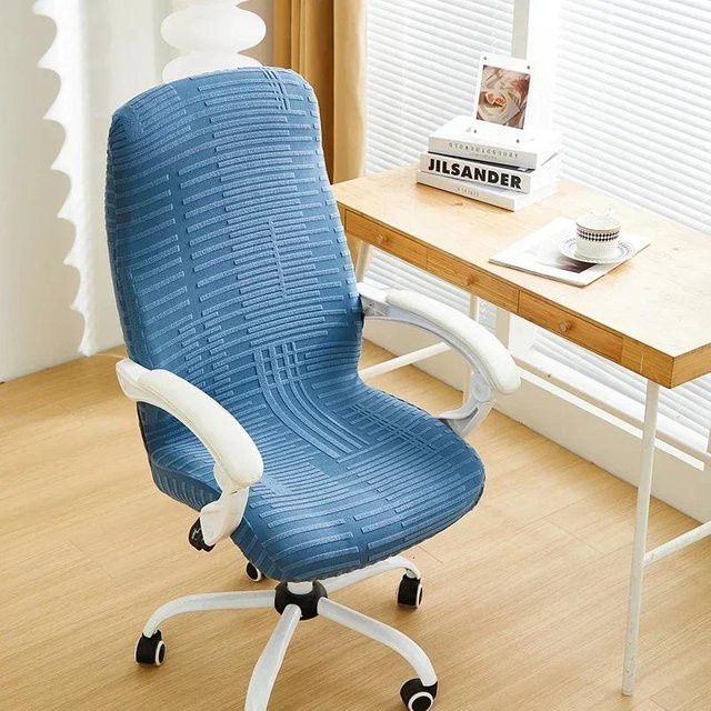 Yiran Furniture Elastischer Stuhlbezug in Blau mit Jacquard-Muster für Gaming- und Bürostühle - Bild 1