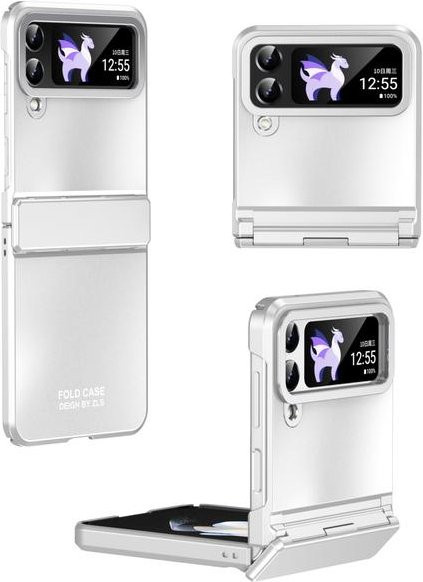 Samsung Galaxy Z Flip 4 5G Gehäusepanzerschutz mit Scharnierabdeckung in Silber - Bild 1