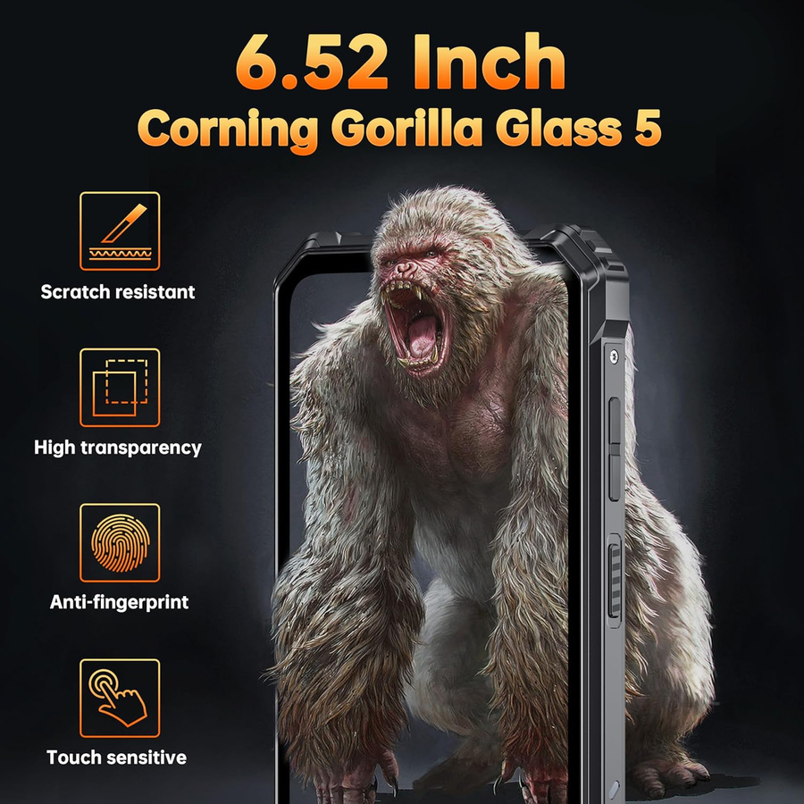 Oukitel G1 Smartphone Orange mit 256 GB Speicher, 24 GB RAM, 6,52 Zoll Display, 10600 mAh Akku und 48 MP Kamera, Android 15 - Bild 6