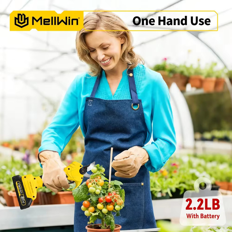 MELLWIN Bürstenlose elektrische Gartenschere mit 30mm Schneidkapazität in Gelb, kompatibel mit Makita LXT 18V Akku - Bild 4