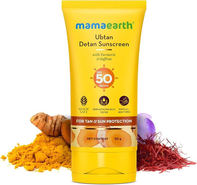 Mamaearth Ubtan Detan Sonnencreme SPF 50, 50 g, Unisex - Bild 1