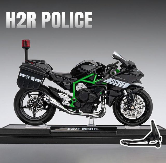 Linyi toy car Ninja H2R Polizei Motorrad Modell, 1:12, mit Licht und Ton, ab 14 Jahren - Bild 1