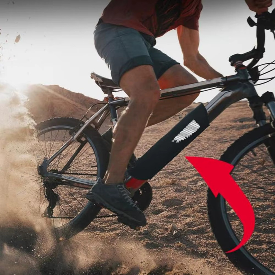 DOMEN E-Bike Batterie Schutzhülle in Orange und Schwarz, reflektierend und staubdicht - Bild 6