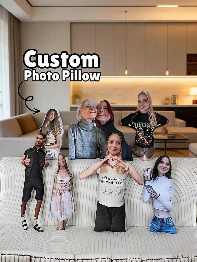Personalisiertes Kissen mit Foto und Einlage in Multicolour, maßgeschneidertes Fotokissen als individuelles Geschenk - Bild 2