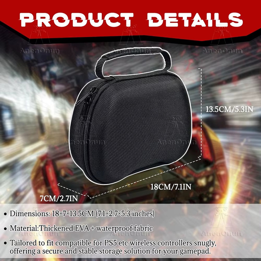 AnenOnun Universelle Controller-Tragetasche in Schwarz, Sturzsichere EVA-Schale für PS5, PS4, Xbox und Switch 2 Pro - Bild 2