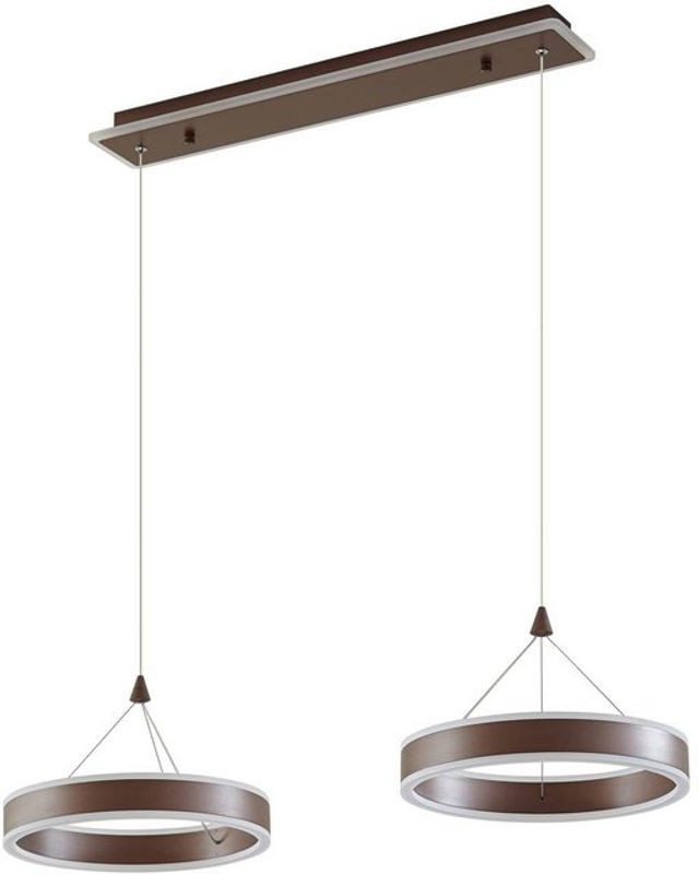 Lucande Pendelleuchte Kolo in Braun mit dimmbarer LED in Warmweiß für Wohnzimmer und Esszimmer - Bild 1