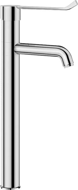 Delabie Einhebelmischer WT-MBatt. EP mit Schwenkauslauf und Hygienehebel in Chrom, Höhe: 30,5 cm, Länge: 14,0 cm - Bild 1