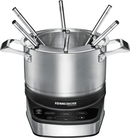 Rommelsbacher Elektro-Fondue-Set F 1200 in Edelstahl und Schwarz