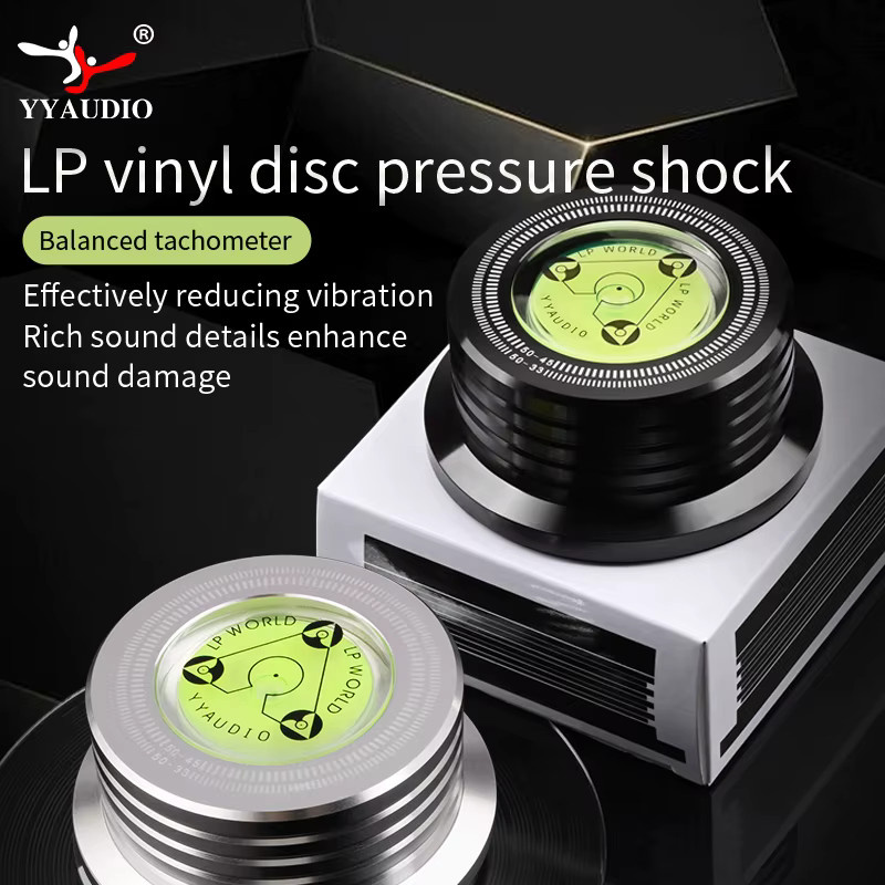YYAUDIO Universeller LP Vinyl-Plattenspieler Stabilisator mit Nivellierungsfunktion aus Aluminiumlegierung in Schwarz - Bild 3