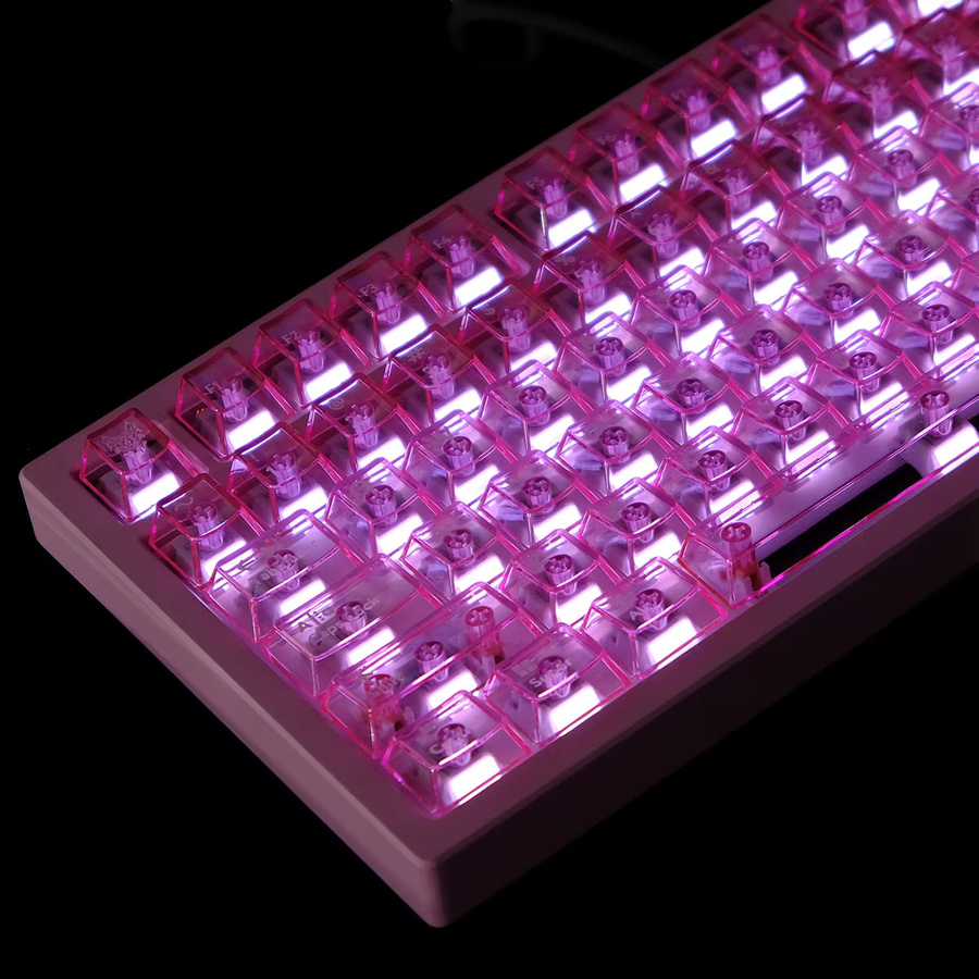 Venit Keys Tastenkappen Rosa Transparent, 114 Tasten, Cherry-Profil aus PC, für hintergrundbeleuchtete Cherry MX mechanische Tastaturen (64, 68, 87, 96, 104 Tasten) - Bild 3
