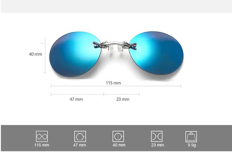 CRIXALIS Matrix Morpheus Sonnenbrille, randlos, rund, Herren, Metall - Bild 2