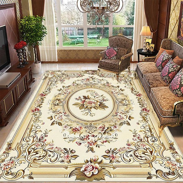Karpetti Retro Floral Teppich für Wohnzimmer und Schlafzimmer, rutschfest und waschbar, Mehrfarbig, Breite: 60 cm, Länge: 90 cm - Bild 1