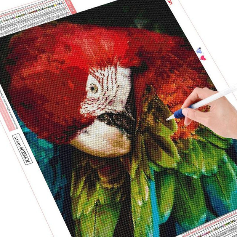 FIYO Diamond Painting Set Vogel Motiv mit Perlenstickerei in Mehrfarbig, B/H: 20 x 30 cm - Bild 1