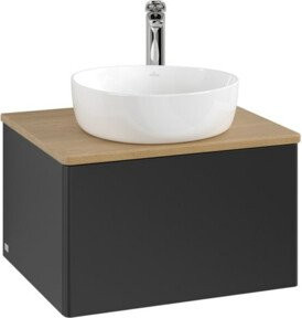 V&B Waschtischunterschrank Antao ohne Frontstruktur in Eiche Honig mit blau lackierter Oberfläche, B/T/H: 60 x 36 x 50 cm - Bild 1