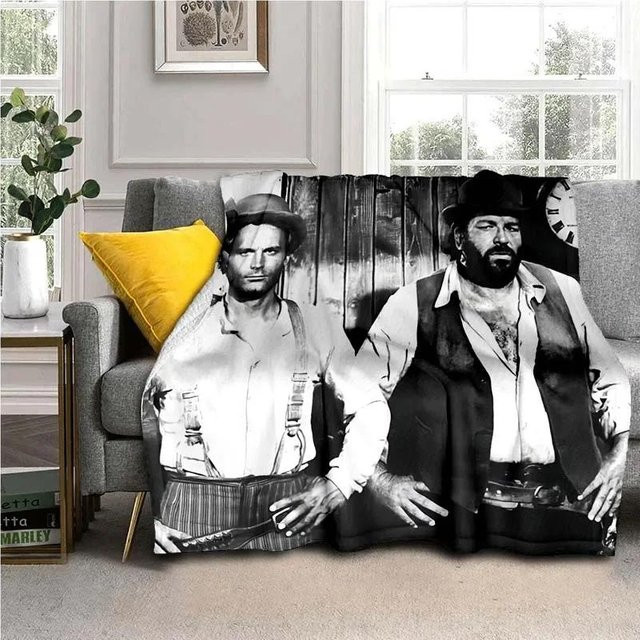 Bud Spencer Terence Hill Wurfdecke für Kinder, superweiche und warme Decke aus Polyester, Mehrfarbig, B x H: 75 x 100 cm - Bild 1