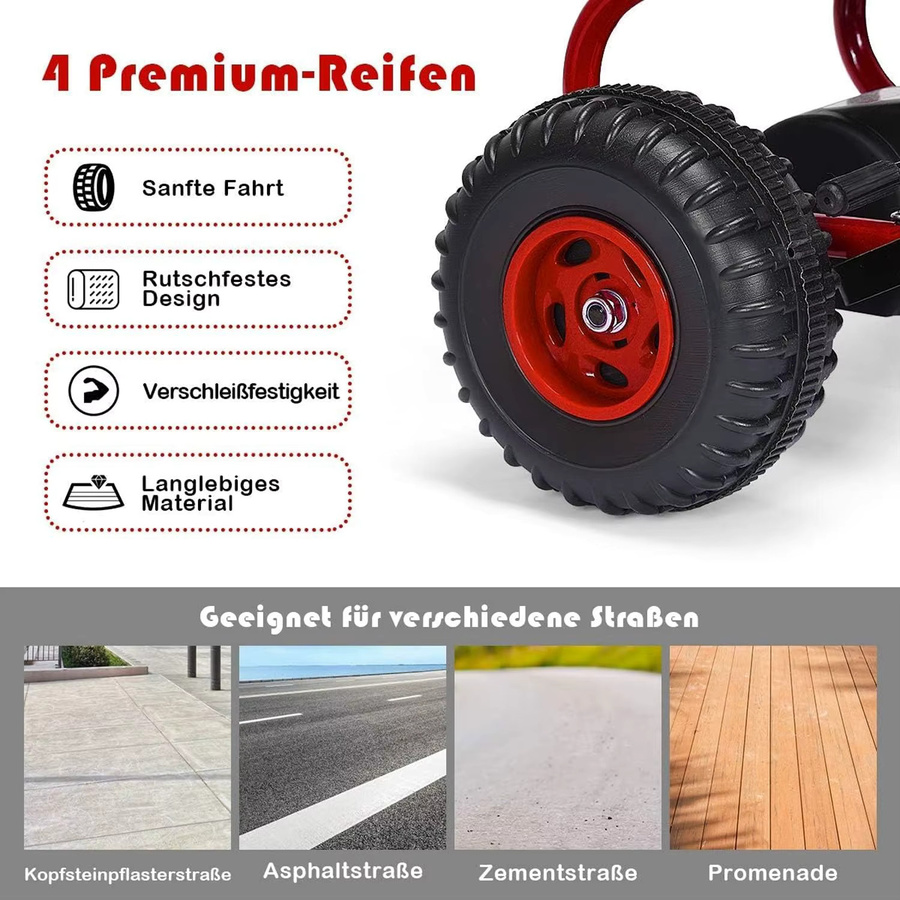 GOFLAME Go-Kart, Tretauto, mit verstellbarem Sitz, mit Handbremse, ab 3 Jahre - Bild 6