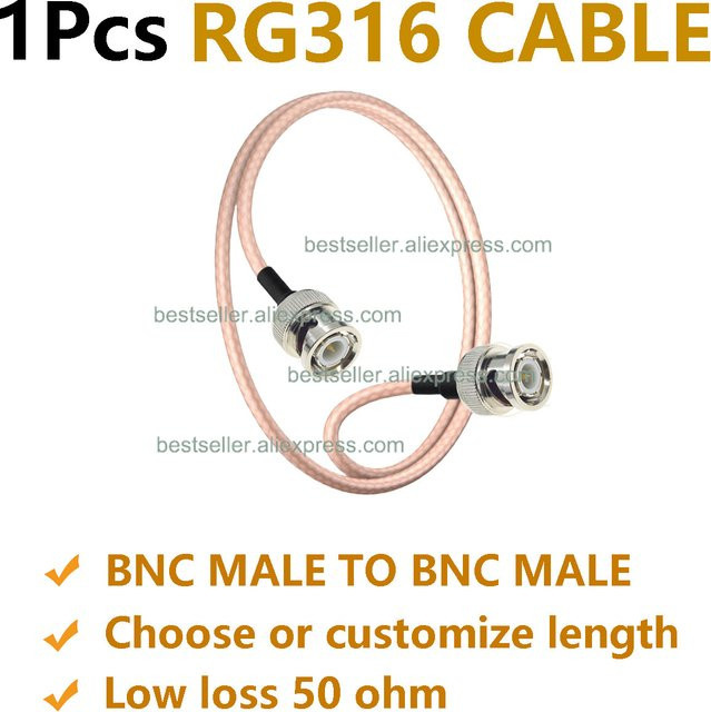 RFProMaker RG316 BNC auf BNC RF Koaxial Pigtail Jumper Kabel 50 Ohm für Antennen und Radio Test Equipment - Bild 1
