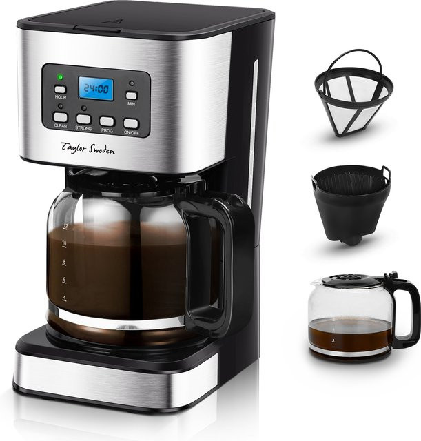 Taylor Swoden Kaffeemaschine mit 950W Leistung, 1,5L Filterkaffeemaschine für 12 Tassen mit Timer, programmierbarer Abschaltautomatik, Tropf-Stopp-Funktion, Warmhalteplatte und wiederverwendbarem Dauerfilter - Bild 1