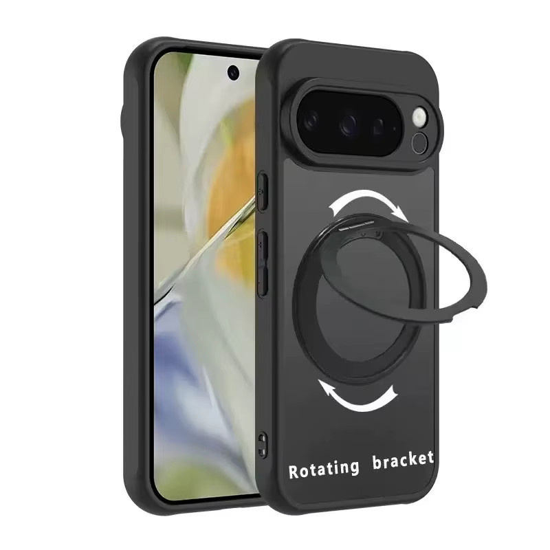Magnetische MagSafe Schutzhülle für Google Pixel 10 11 9 8 7 6 Pro XL mit 360 Grad drehbarem Standfuß in Schwarz - Bild 2