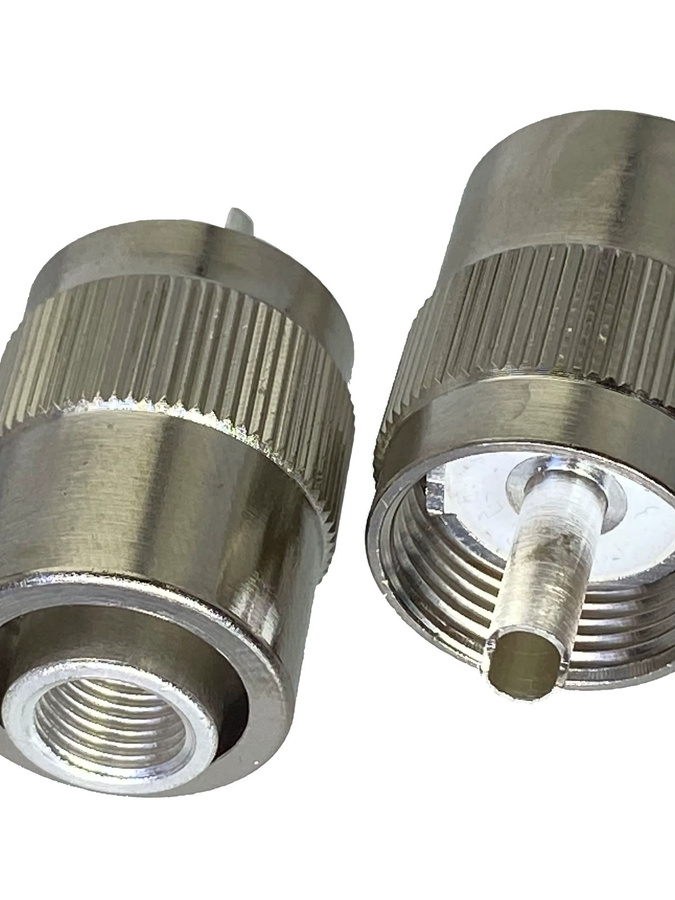 10 Stück UHF PL259 Männliche Schraubkupplung Stecker in Silber für RG5 RG6 5D-FB LMR300 Kabel, gerade Ausführung - Bild 2