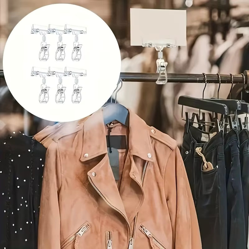 10 Stück transparente Kunststoff-Beschilderungsklammern für Regale und Preisschildhalter im Einzelhandel - Bild 3