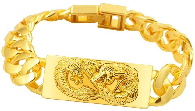 Armband Herren, Messing, Gold, beige - Bild 1