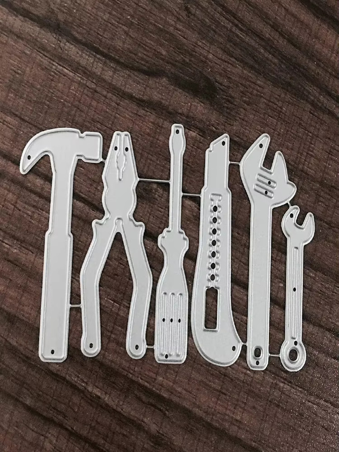 Metall Stanzer und Cutter Kombination in Silber für DIY Handwerk und Sticker-Album-Gestaltung - Bild 2