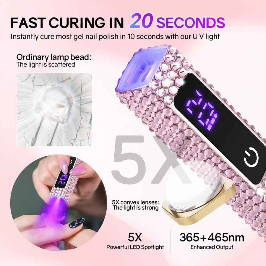 DianaBeauty Handheld UV-Nagellampe, tragbarer Nageltrockner mit LCD-Touchscreen - Bild 2