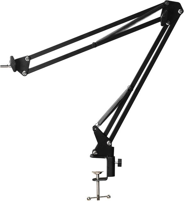 Monokulares Mikroskop mit flexiblem 360 Grad verstellbarem Ständer, 42mm Objektivring und faltbarer Halterung für Industriekameras, Schwarz - Bild 1