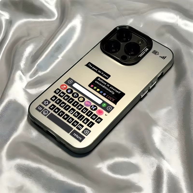 Galvanisierte TPU-Handyhülle mit kreativem Tastaturmuster für iPhone 11 bis iPhone 17 Pro Max in Schwarz - Bild 3