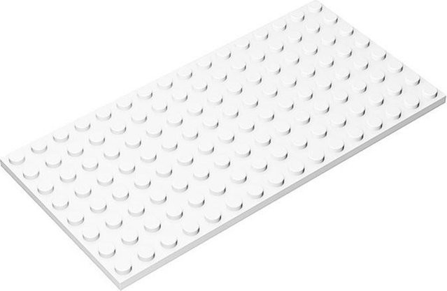10-teiliges Set Grundplatte Bausteine 8x16 Noppen weiß - Bild 1