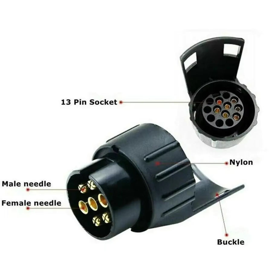HOMEFISH Adapter von 7-polig auf 13-polig für Anhänger und Wohnwagen, 12 V, Schwarz - Bild 4