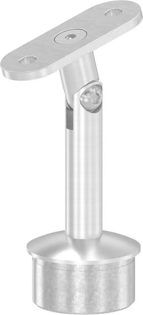 FeNau Handlaufstütze aus Edelstahl V2A in Silber, geschliffen, flach mit Gelenk für Rohre mit Ø 42,4 x 2,0 mm - Bild 1