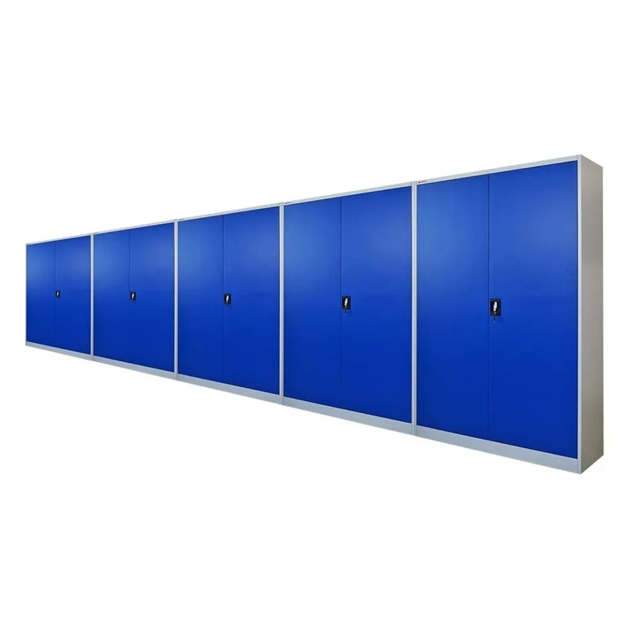 PROREGAL Aktenschrank Elephant aus Stahl mit 2 Flügeltüren, abschließbar, Blau/Lichtgrau, H x B x T: 180 x 120 x 40 cm - Bild 2