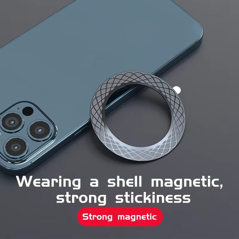 QGhappy Magnetische Platte mit Ring für MagSafe und kabelloses Laden, Aufkleber für iPhone 16 15 14 13 und Xiaomi, Schwarz - Bild 2