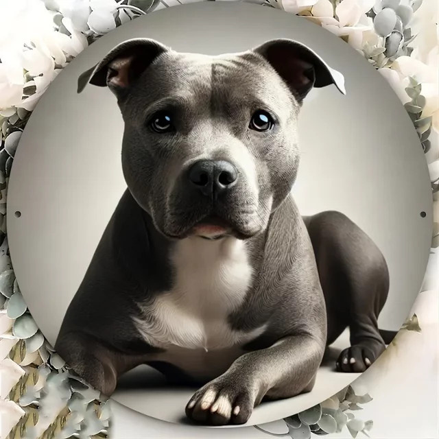 Potdemiel Vintage Staffordshire Bull Terrier Aluminiumschild zur Wandmontage - Bild 1