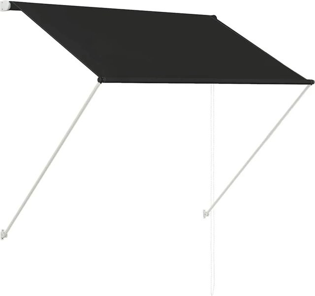 vidaXL Einziehbare Markise aus Polyestergewebe mit Stahlrahmen, Anthrazit, B/T: 150 x 150 cm - Bild 1