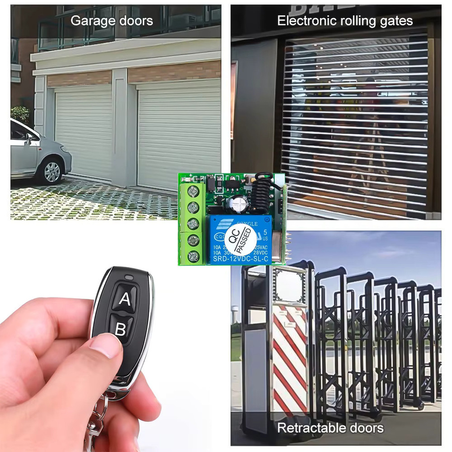 Szaoju DC 12V 1CH RF 10A Relais Empfänger mit 433MHz Fernbedienung und 2CH Sender für elektromagnetische Schlösser - Bild 5