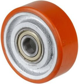 BS Ersatzrad Rolle in Orange, Durchmesser: 100 mm, Tragkraft: 295 kg, Achsdurchmesser: 20 mm, Nabenlänge: 41 mm - Bild 1