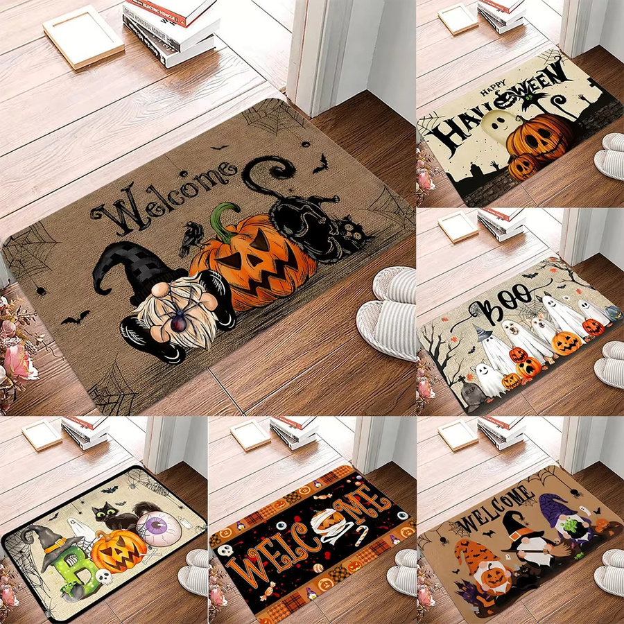 VIKAMA Halloween Willkommen Bodenmatte mit Geistern und Kürbissen, Mehrfarbig, B: 60 cm, T: 40 cm - Bild 2