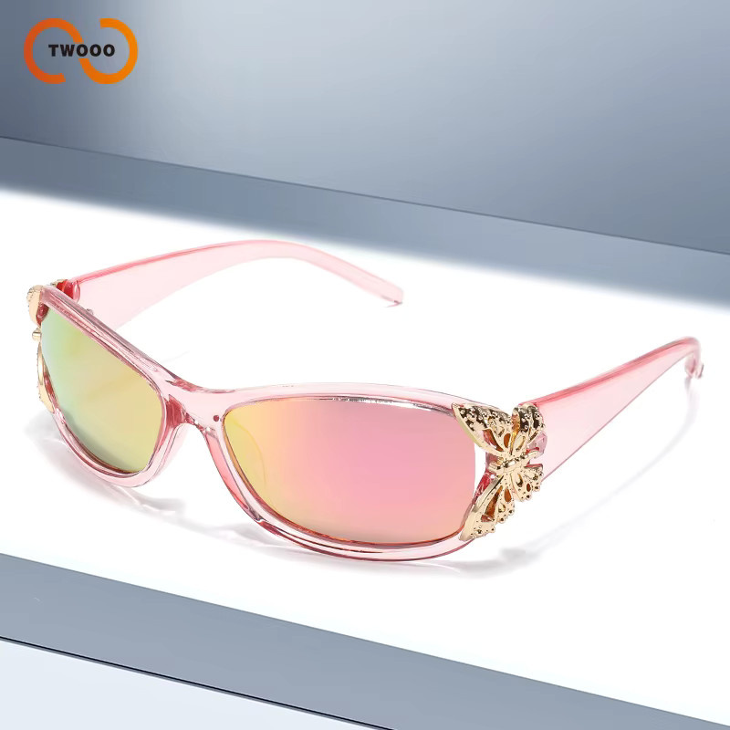 TWOOO Sonnenbrille, Butterfly, Vollrand, Pink, Gold, Damen, Polarisiert - Bild 2