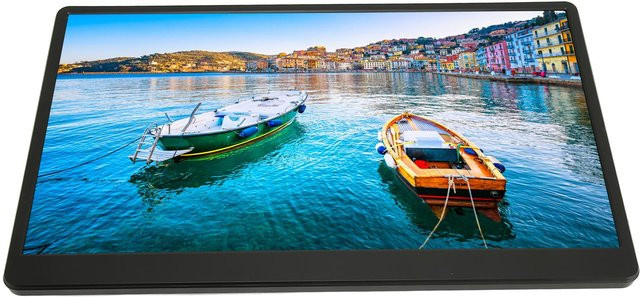 Tragbarer 15,6 Zoll Monitor von DIYelecs in Schwarz mit Full HD 1080P IPS Display und HDR Unterstützung als Laptop Bildschirm-Extender mit USB-C Anschluss - Bild 1