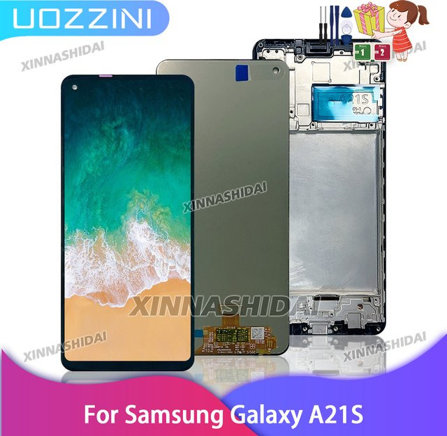Samsung Galaxy A21S LCD Display mit Touch Screen und Rahmen in Schwarz für A217F A217M A217N - Bild 1