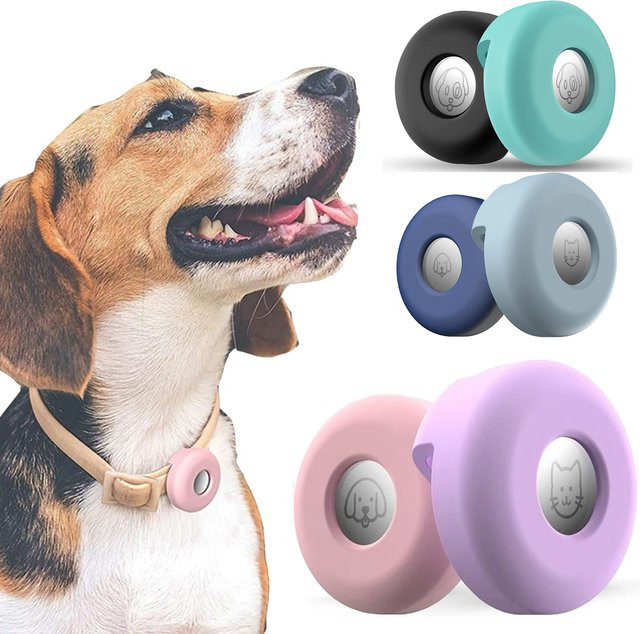 Apple Silikon-Halsbandhülle für AirTag in Rot als Hundehalsbandhalter und Zubehör für Katzenhalsbänder, Geschirre und Rucksäcke - Bild 1
