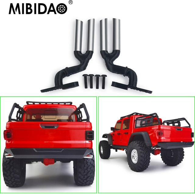 MIBIDAO Exhaust Pipe Tail Throat Metal+Plastic für Jeep 1/10 RC Crawler - Bild 1