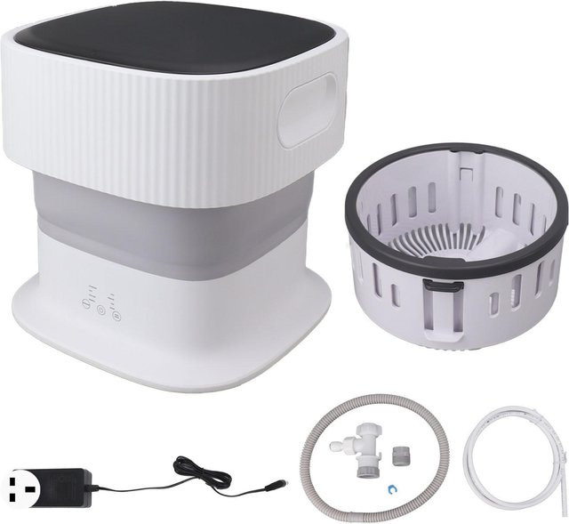 Aimo Tragbare Mini-Waschmaschine mit Schleuderkorb, Faltbare Wäschewaschmaschine für Reisen und Wohnmobile, Weiß, 1 kg - Bild 1
